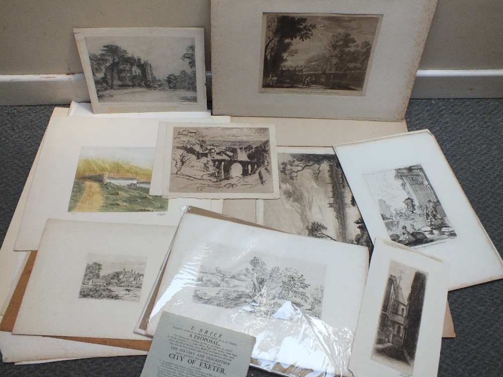 TWO FOLDERS OF MAINLY 19TH CENTURY ENGRAVINGS, ETCHINGS, AQUATINTS ETC., horses hunting and - Image 4 of 6