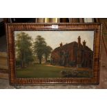 A FRAMED OIL ON BOARD DEPICTING A STATELY HOME - SIGNED WILLIS PRYCE, SEE VERSO