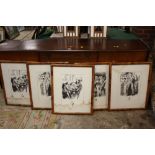 FIVE FRAMED AND GLAZED ART DECO STYLE PRINTS