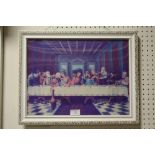 A FRAMED 3-D PICTURE OF THE LAST SUPPER