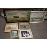 A COLLECTION OF ASSORTED PICTURES AND PRINTS TO INCLUDE A RUBEN SOUTHY WATERCOLOUR