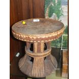 A NIGERIAN STOOL WITH DISHED TOP