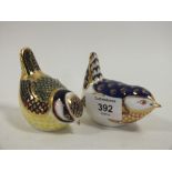 TWO ROYAL CROWN DERBY SMALL BIRD PAPERWEIGHTS