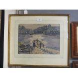 FRANK E HORNE (Exh. 1896-1933). 'The Shining Ferry' see verso, signed lower right, watercolour,