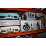 FIVE POWER BOARDS TOGETHER WITH PORTABLE RECORD PLAYERS ETC A/F