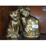 TWO BRASS CAT FIGURES