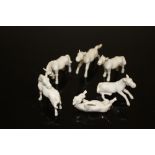 SIX NOVELTY MINIATURE CERAMIC HORSES