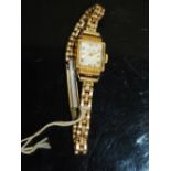 A LADIES 18K GOLD MITHRA ART DECO STYLE WRISTWATCH