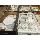 THREE TRAYS OF INDIAN TREE PATTERN CHINA TO INCLUDE ROYAL GRAFTON, DUCHESS CHINA ETC