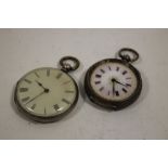 TWO SILVER FOB WATCHES