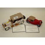 TWO FRANKLIN MINT PRECISION MODELS - THE 1911 ROLLS ROYCE TOURER AND THE 1948 MG PC