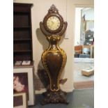 A LARGE AND IMPRESSIVE GILT FLOOR STANDING CLOCK H 198 CM