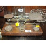 A SET OF WATERLOW AND SONS OF LONDON VINTAGE POSTAL SCALES AND WEIGHTS