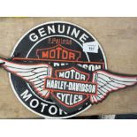 ***TWO MODERN CAST METAL HARLEY DAVIDSON PLAQUES