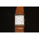 A VINTAGE ROLLED GOLD ART DECO STYLE WRIST WATCH