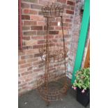 A THREE TIER DEER PARK IRONWORKS GARDEN PLANTER - H 167 CM