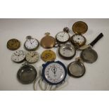 A BAG OF ASSORTED POCKET WATCH PARTS