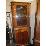 AN ITALIAN GLAZED CORNER CABINET H-182 CM