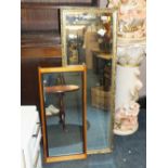 A GILT WALL MIRROR TOGETHER WITH ANOTHER MIRROR (2)