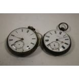 TWO ANTIQUE SILVER POCKET WATCHES