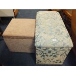 TWO MODERN UPHOLSTERED BOX STOOLS