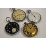 A BAG OF POCKET WATCHES TO INCLUDE A MILITARY EXAMPLE A/F