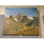 SELWAY. Impressionist mountainous landscape with snow covered peaks, signed and dated 1968 lower