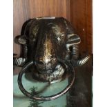 ***A MODERN CAST METAL RAMS HEAD DOOR KNOCKER