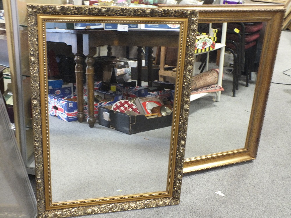 TWO GILT FRAMED MIRRORS