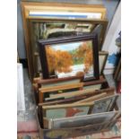 A QUANTITY OF ASSORTED OIL PAINTINGS, WATERCOLOURS, PRINTS ETC