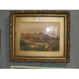 E. LAMBERT. A 20th century wooded river landscape, signed lower left, watercolour, framed and