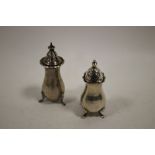 TWO ANTIQUE HALLMARKED SILVER PEPPERETTES