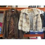 A VINTAGE FRENCH FUR JACKET TOGETHER WITH ANOTHER