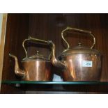 TWO COPPER KETTLES