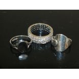 THREE SILVER LADIES DRESS RINGS