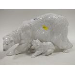 A LARGE NAO POLAR BEAR AND CUB FIGURE