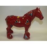 A LARGE SIGNED ANITA HARRIS SHIRE HORSE FIGURE