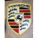 ***A MODERN CAST METAL PORSCHE WALL PLAQUE