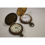 TWO VINTAGE FULL HUNTER POCKET WATCHES