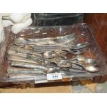 A QUANTITY OF SILVER PLATED CUTLERY