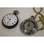 A SILVER POCKET WATCH TOGETHER WITH ANOTHER