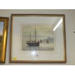 A FRAMED AND GLAZED WATERCOLOUR ENTITLED CALM EVENING ST MAWES SIGNED TERRY BAILEY