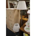 A MODERN LAMP STANDARD AND A TABLE LAMP (2)