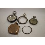 A BAG OF POCKET WATCH CASES TO INCLUDE SILVER EXAMPLES