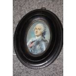 A 20TH CENTURY OVAL PORTRAIT MINIATURE ON IVORINE, study of an early 19th century gentleman with