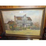 JOSIAH CLINTON JONES (1848-1936). Stokesay Castle lodge, signed lower right, watercolour, framed and