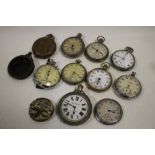 A QUANTITY OF ASSORTED POCKET WATCHES A/F