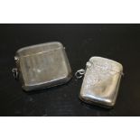 TWO HALLMARKED SILVER VESTA CASES