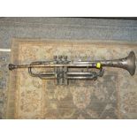 A VINTAGE SILVER PLATED TRUMPET