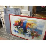 A COLLECTION OF MODERN FRAMED AND GLAZED FLORAL PICTURES TO INCLUDE A C H NEEL EXAMPLE